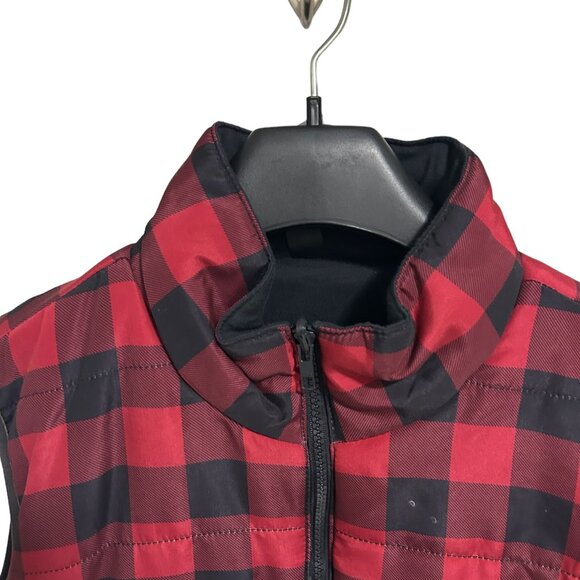 Lincoln Outfitters Reversable Puffer Vest Mens Size Large Checkered Full Zip - Picture 4 of 6